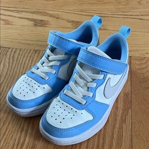 Kids Blue and White Nike Low Court Sneakers